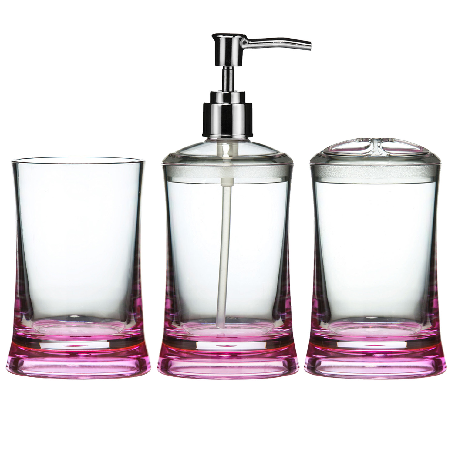Acrylic Bathroom Accessories Shower Tumbler Soap Dish Dispenser Toilet